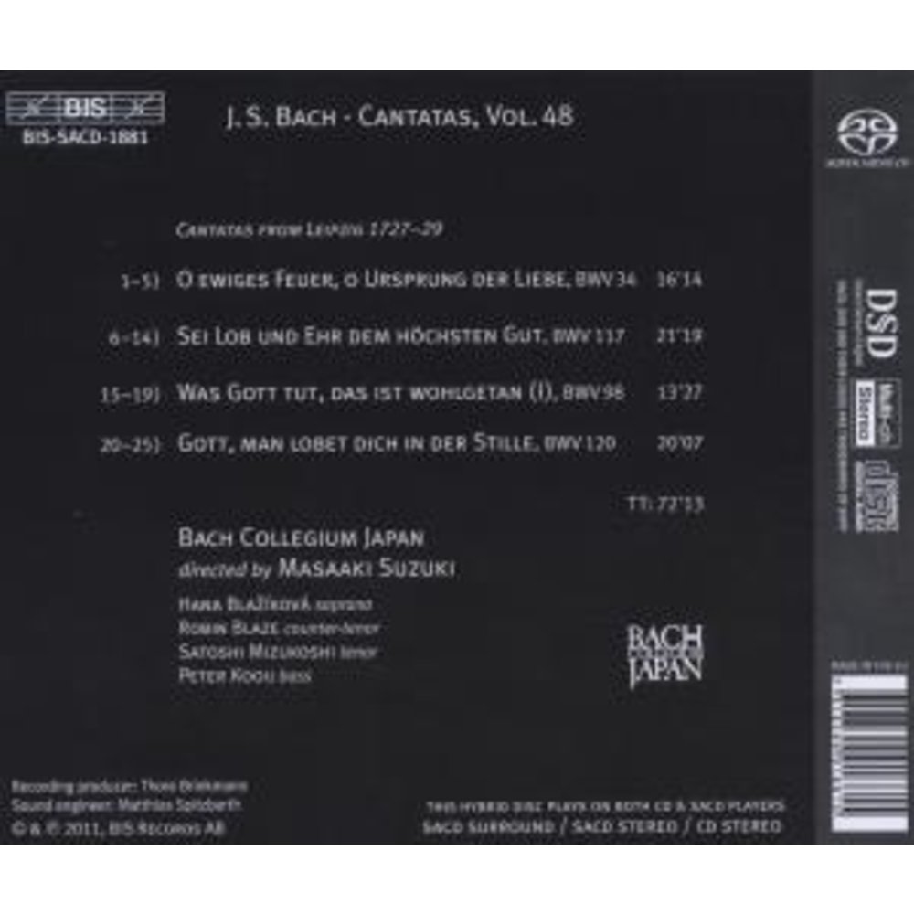 BIS Cantatas Vol. 48 (Bwv 34, 117, 98,