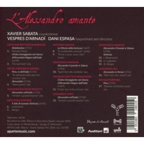 Aparté Lalessandro Amante (Arias By Handel