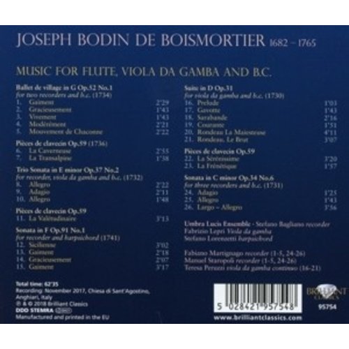 Brilliant Classics Boismortier: Music For Flute, Viola