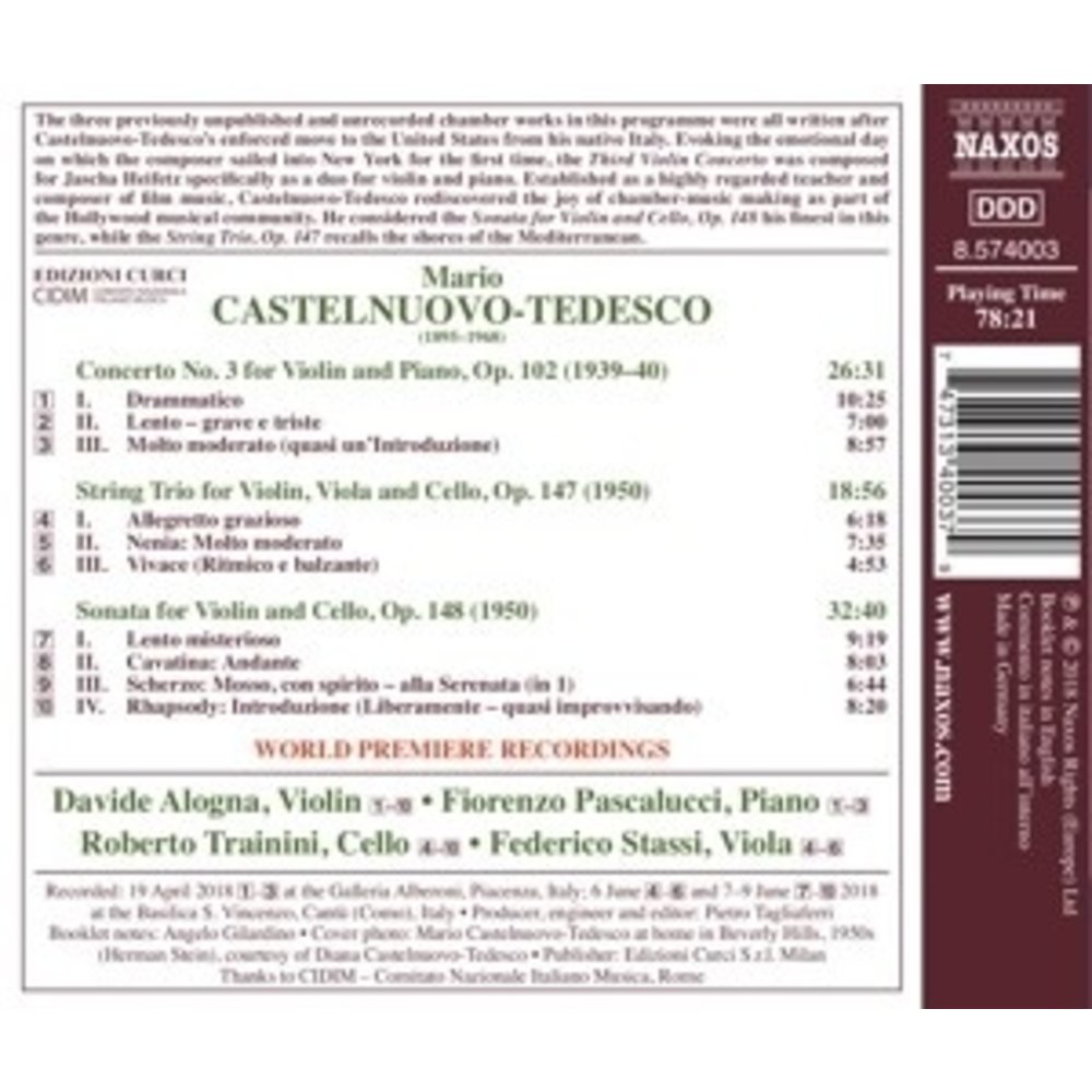 Naxos Violin Concerto No. 3 . String Trio