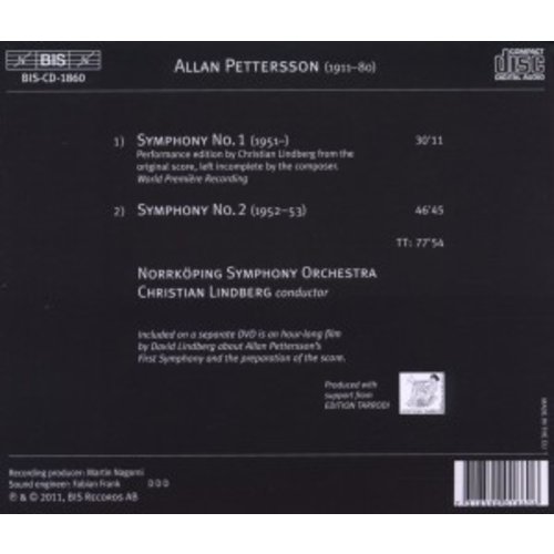 BIS Pettersson: Symphonies Nos 1 & 2