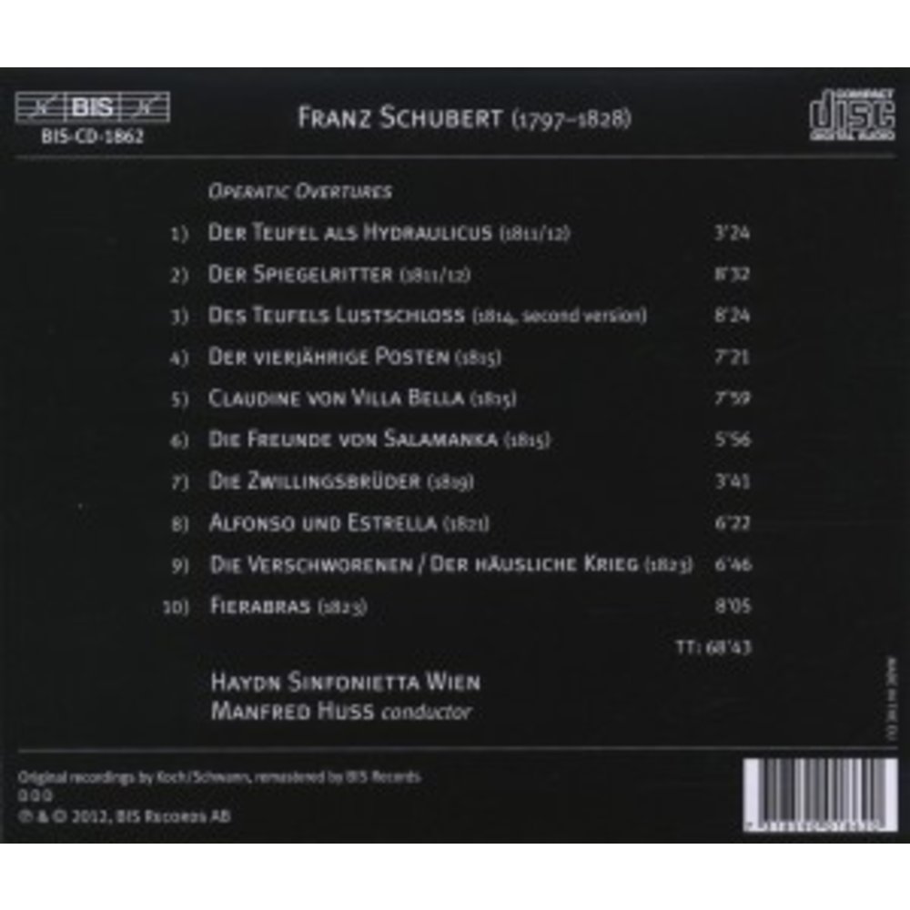 BIS Schubert: Operatic Overtures