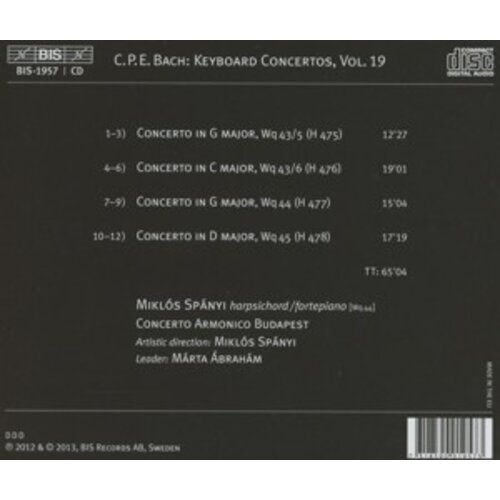 BIS The Complete Keyboard Concertos Vol. 19