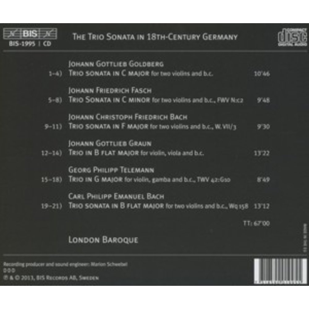 BIS The Trio Sonata In 18Th-Century Germany