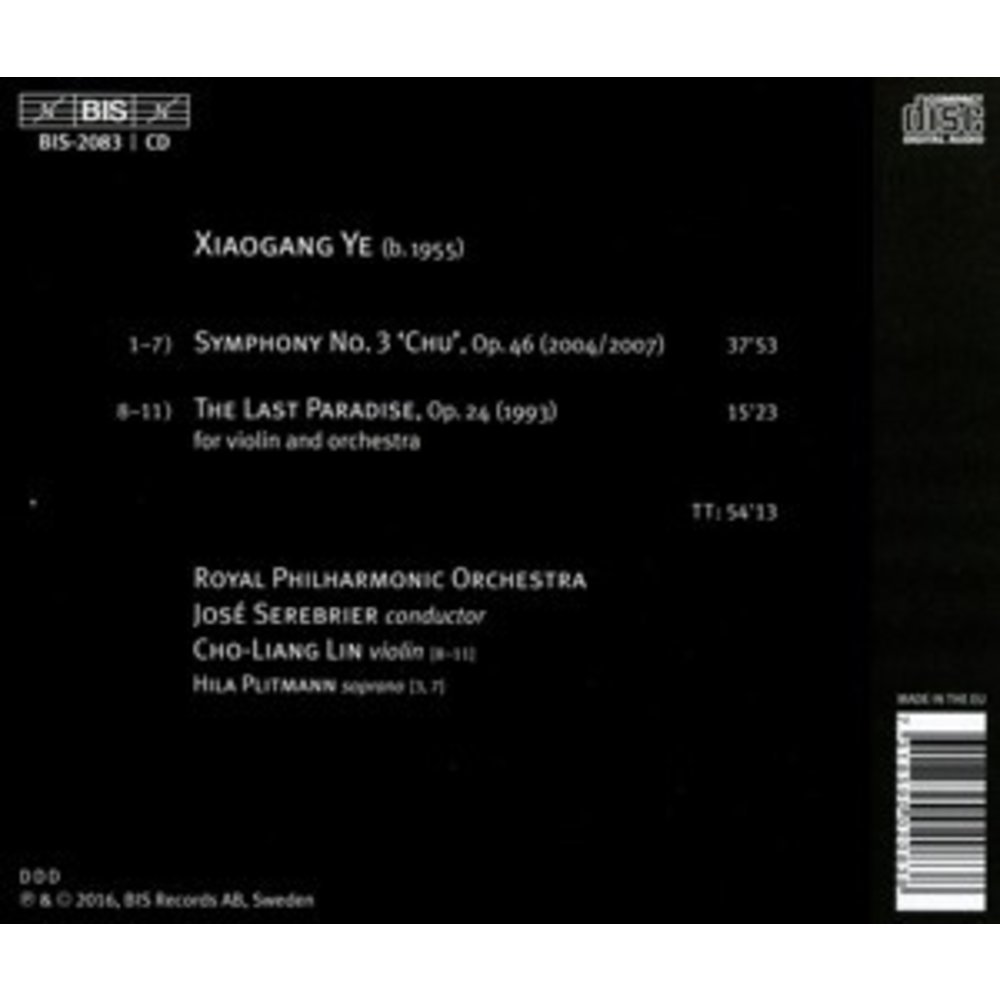 BIS Symphony No. 3 'Chu' / The Last Paradise
