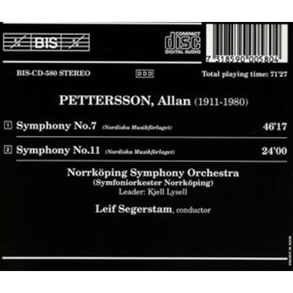 BIS Pettersson - Symph. 7+11