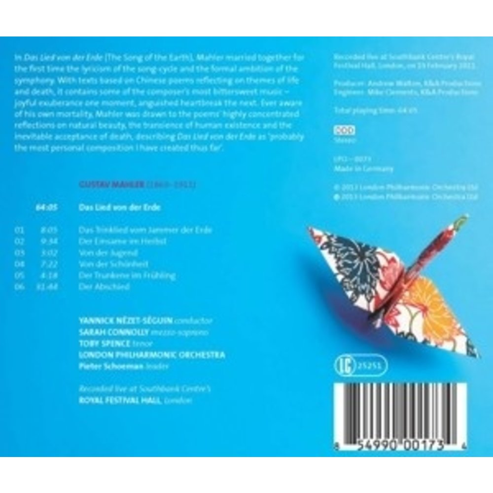 LONDON PHILHARMONIC ORCHESTRA Mahler Das Lied Von Der Erde