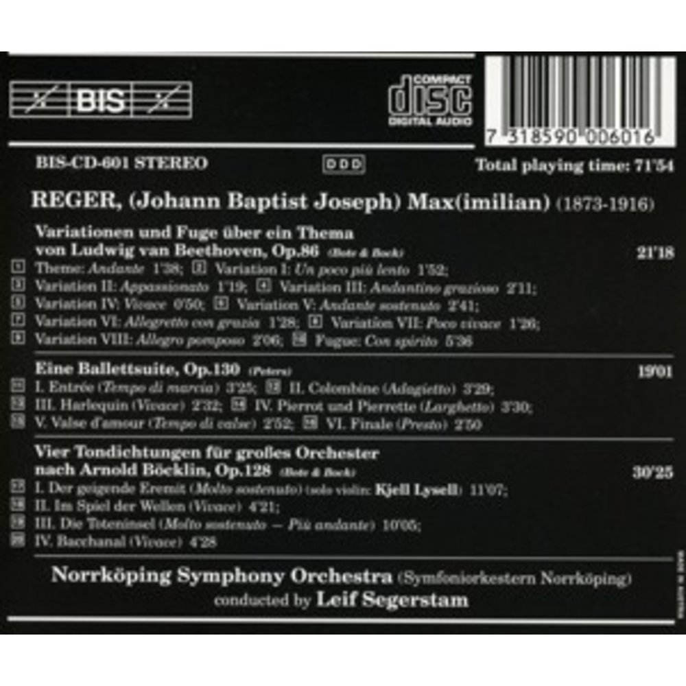 BIS Reger - Var. And Fugue