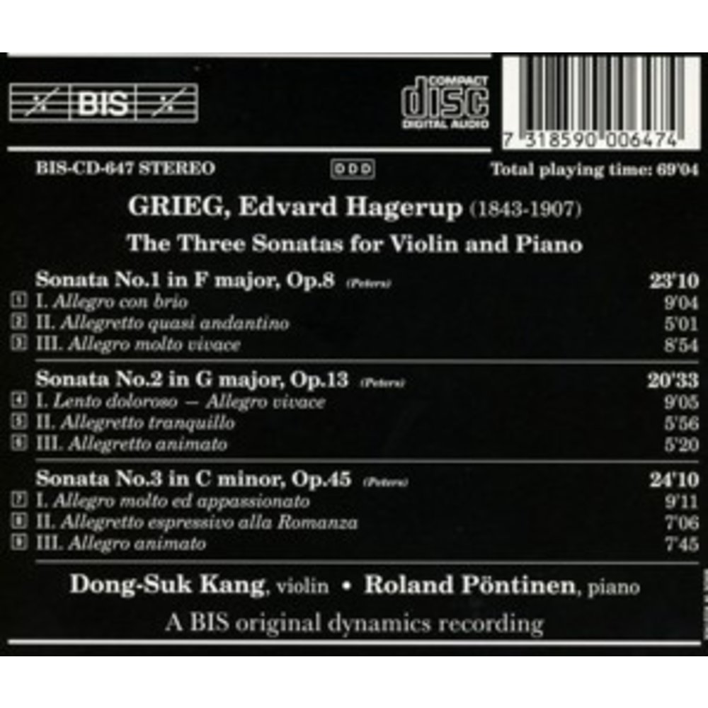 BIS Grieg - Violin And Piano