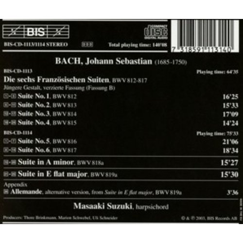 BIS Bach - French Suites