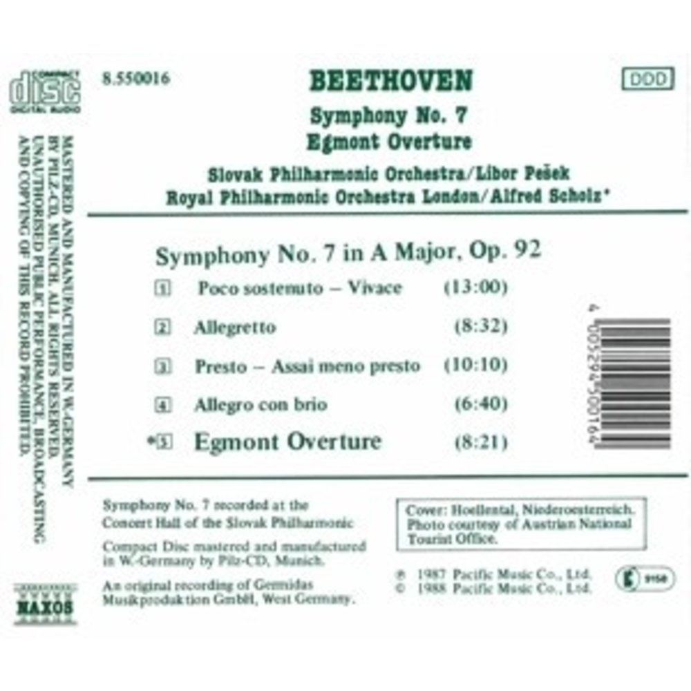 Naxos Beethoven: Symph. 7/Egmont-Ov.
