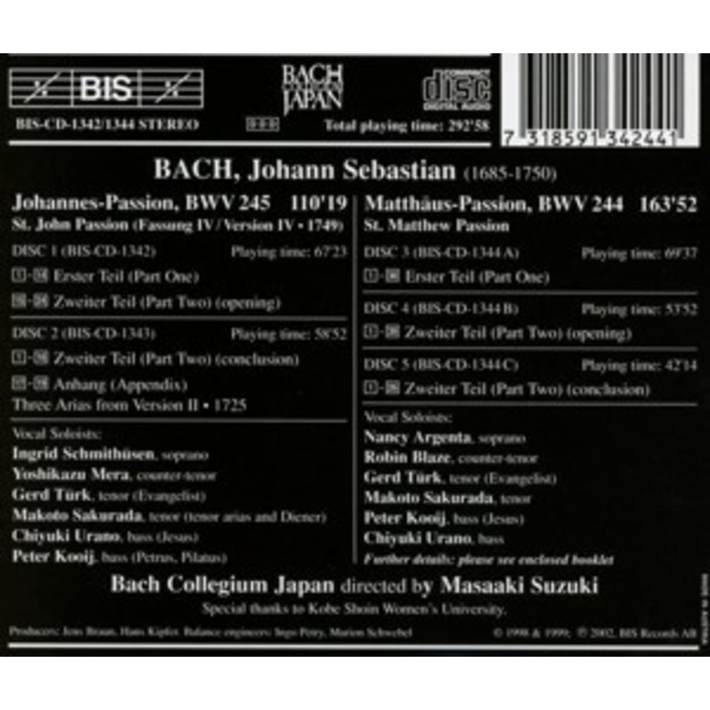 BIS Johannes & Mattheus Passion