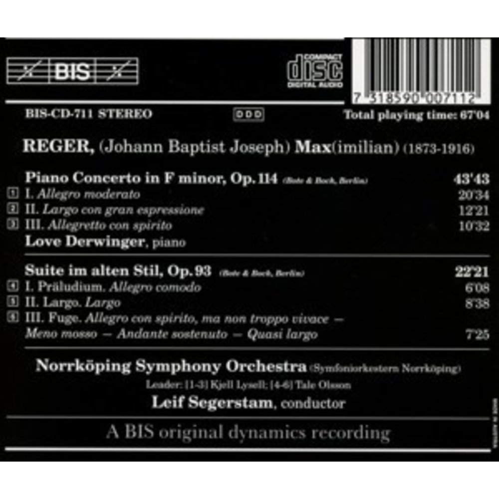 BIS Reger - Piano Conc.