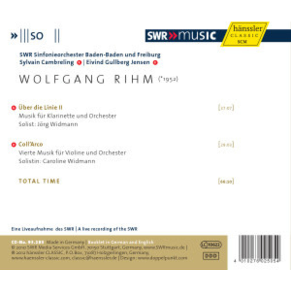 Rihm: Uber Die Linie Ii