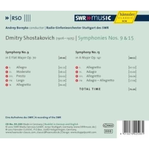 Shostakovich: Symphonies 9+15