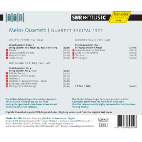 Melos Quartett: Recital 1979