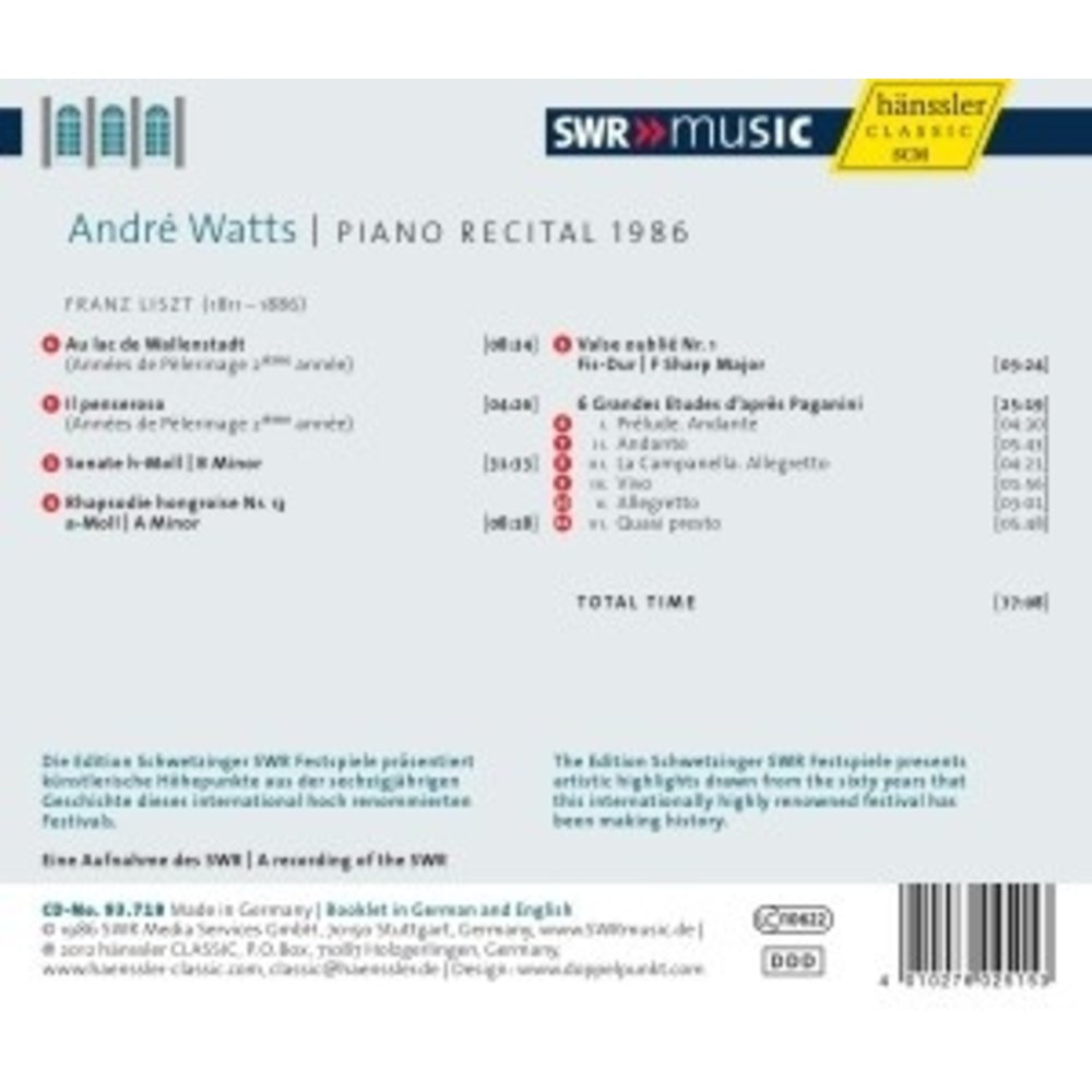 Watts: Piano Recital 1986