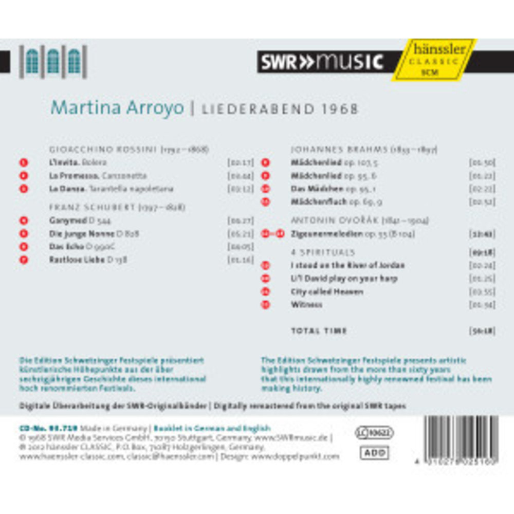 Arroyo: Liederabend 1968