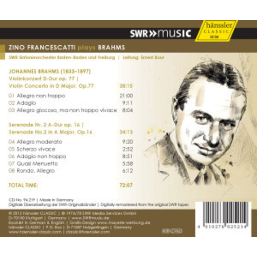 Francescatti Plays Brahms