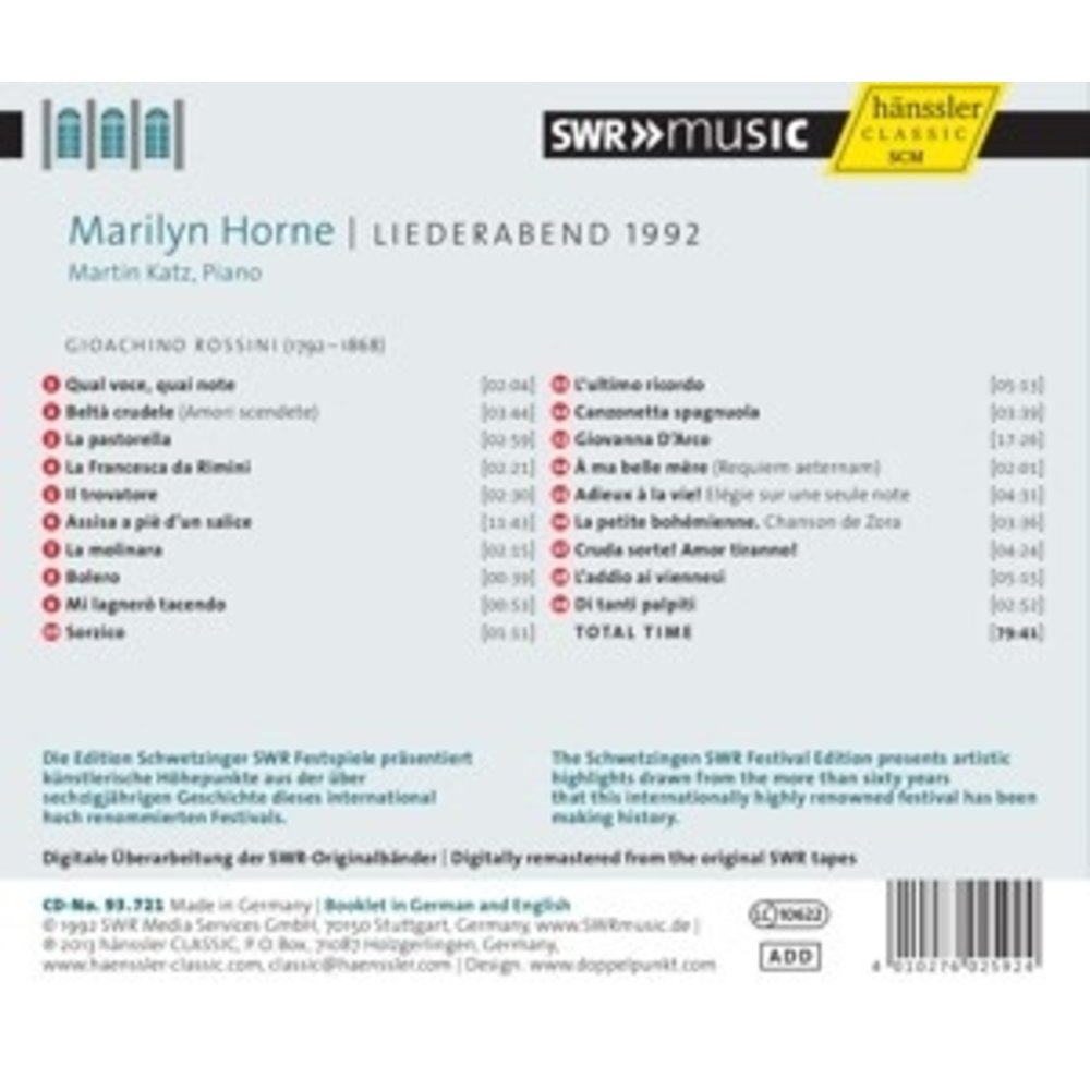 Horne: Liederabend 1992