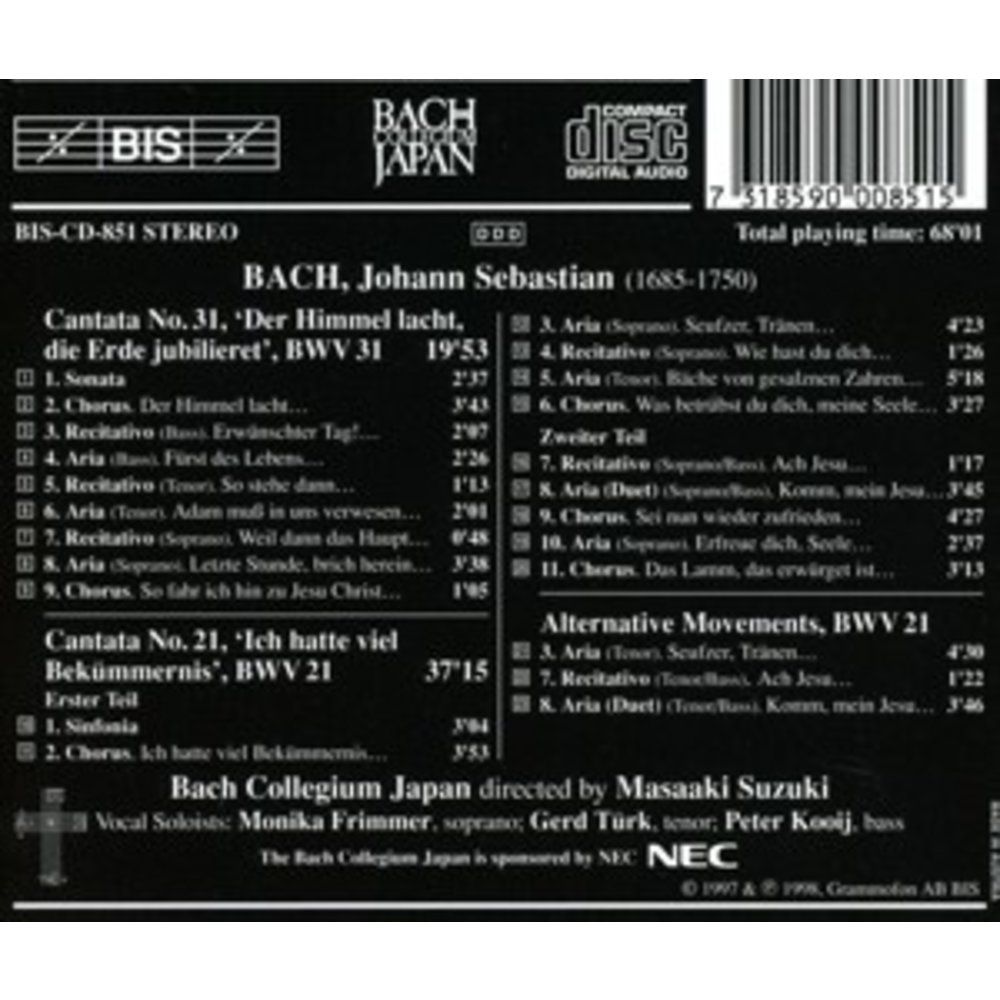 BIS Bach - Cantatas 6