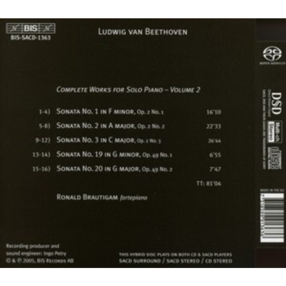 BIS Beethoven - Cpl Solo Pno 2