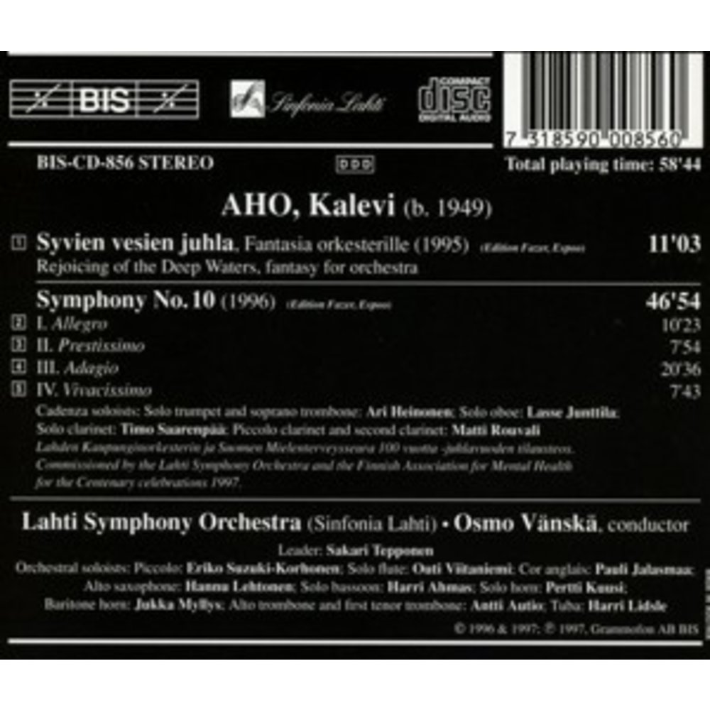 BIS Aho - Symph. 10