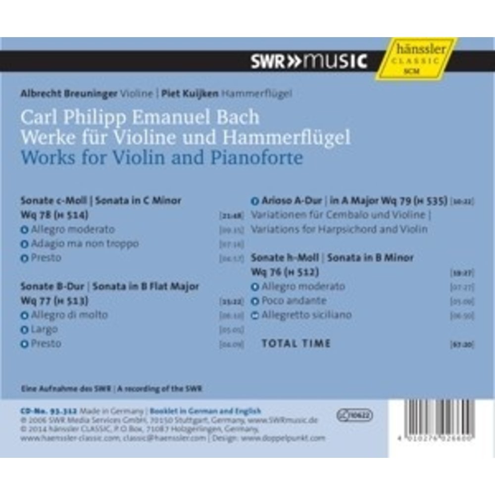 Works For Violin And Pianoforte