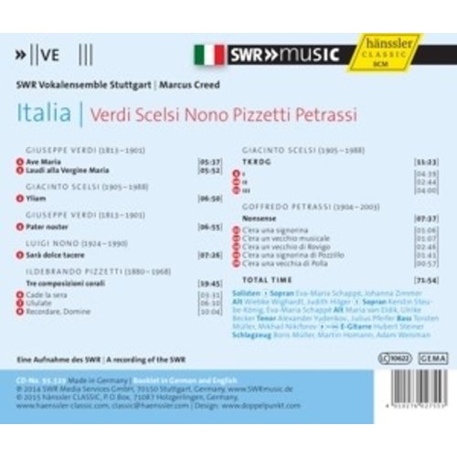 Italia: Verdi, Scelsi, Nono, Pizzetti, Petrassi