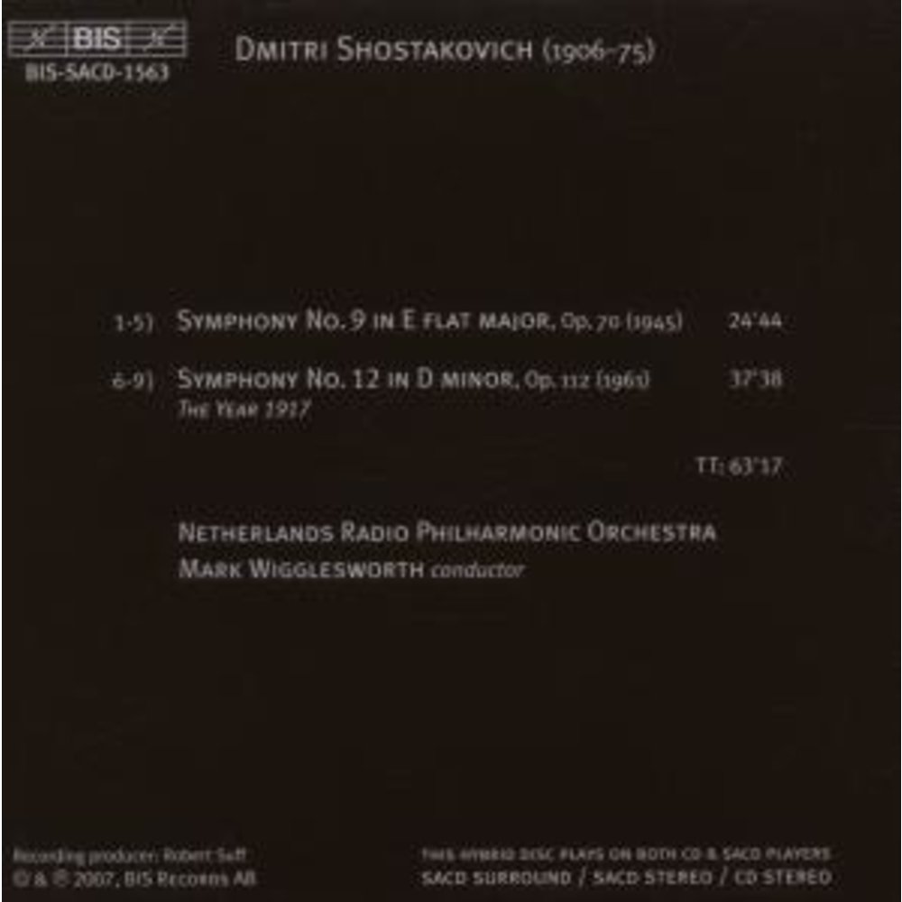 BIS Shostakovich - Symph.12+9