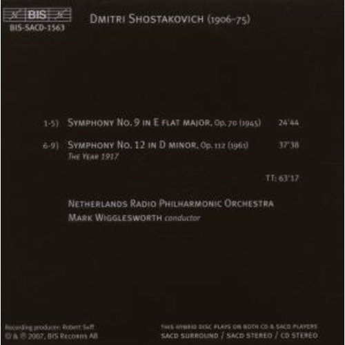 BIS Shostakovich - Symph.12+9