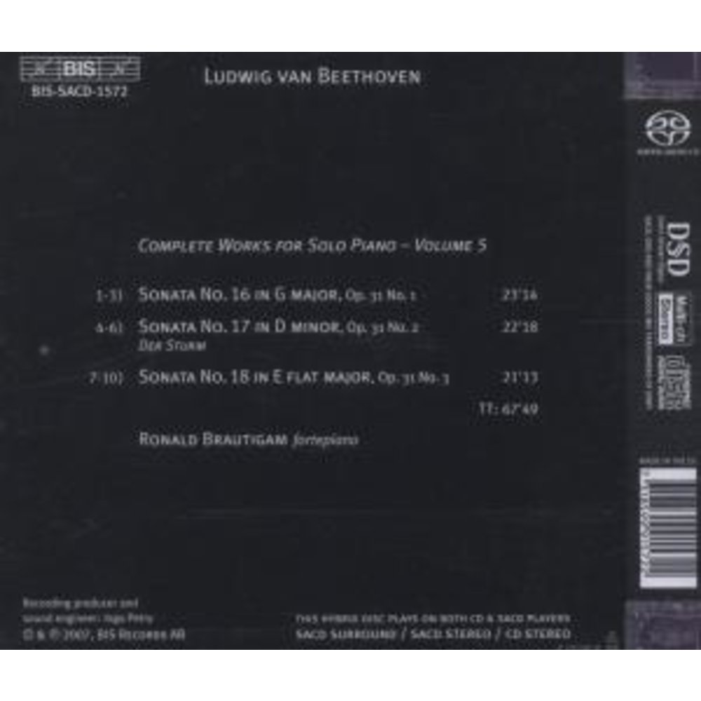BIS Beethoven - Cpl Solo Pno 5