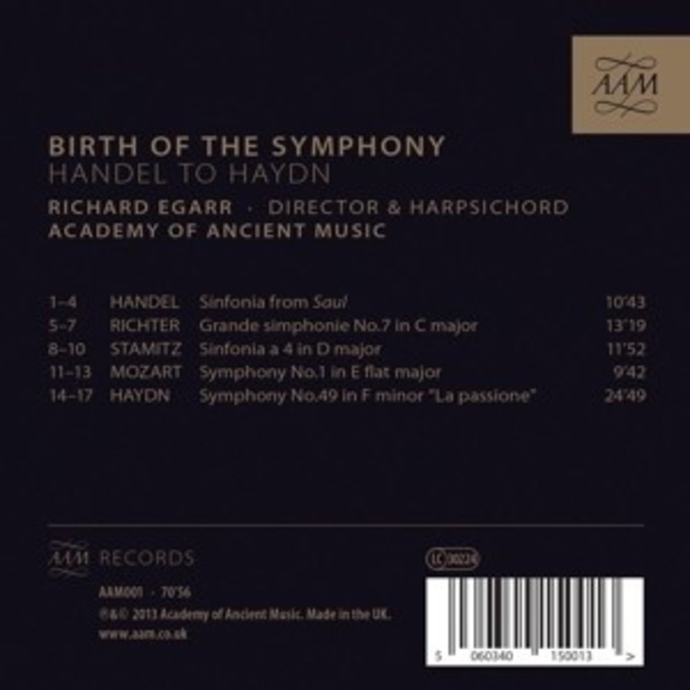 ACADEMY OF ANCIENT MUSIC Birth Of The Symphony Handel To Haydn
