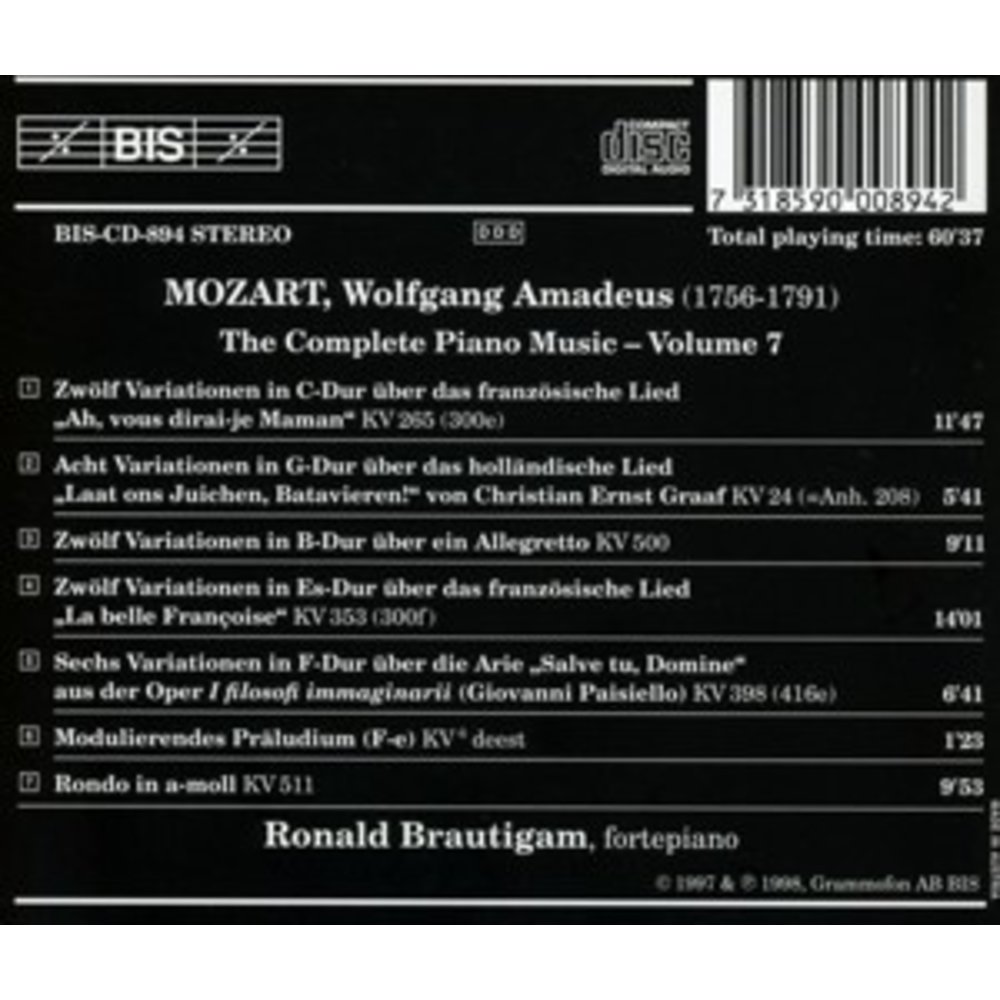 BIS Mozart - Piano Vii