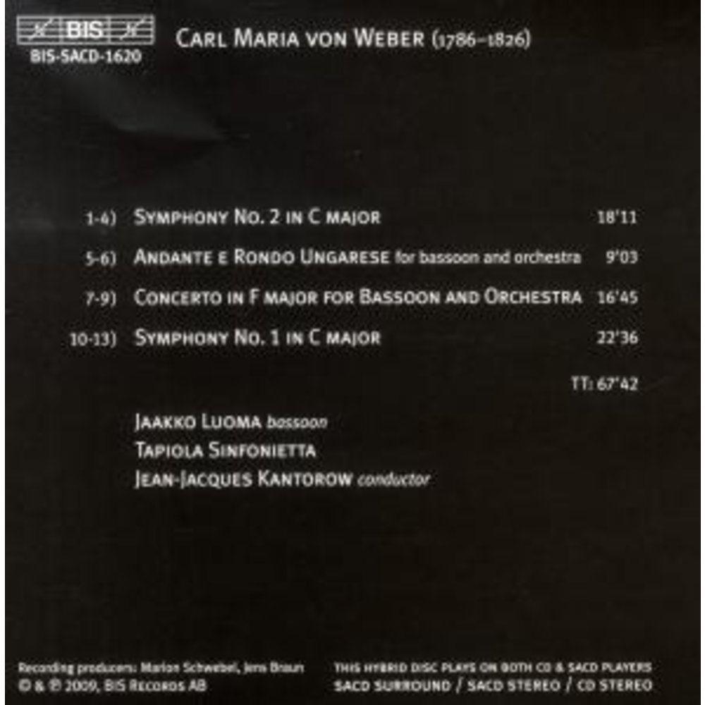 BIS Weber - Symphonies