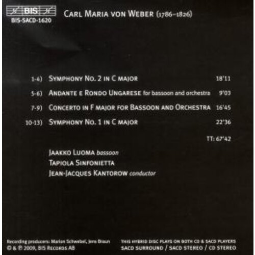 BIS Weber - Symphonies