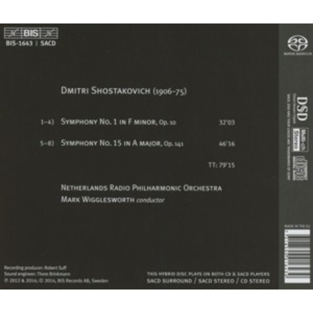 BIS Symphonies 1 & 15