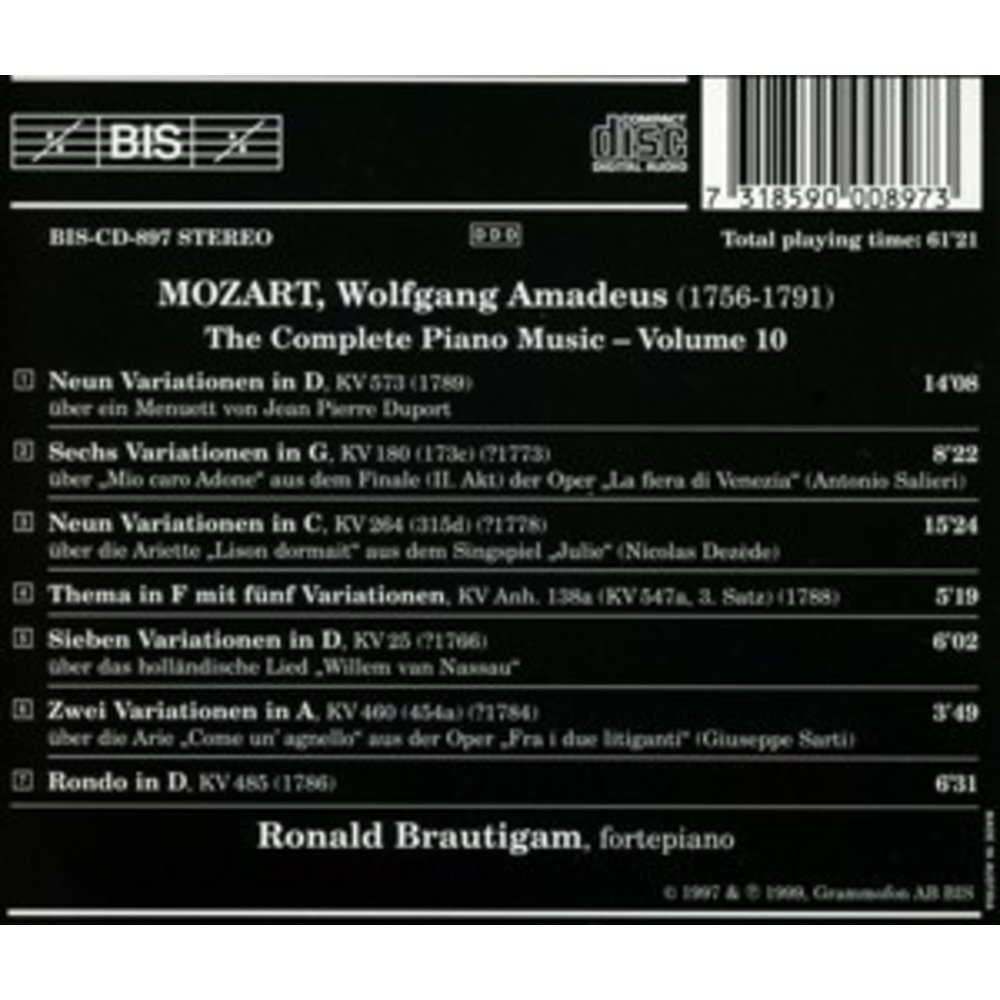 BIS Mozart - Piano X