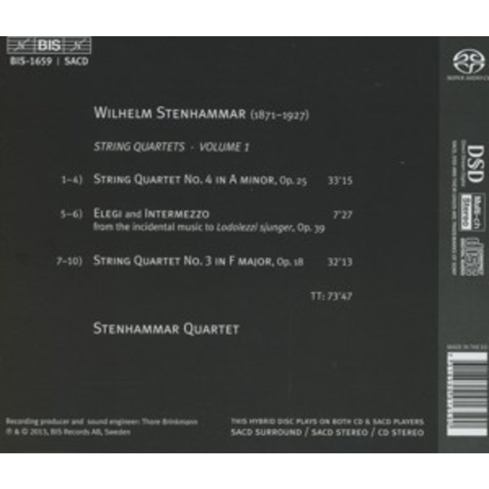 BIS Stenhammar - Quartets 1