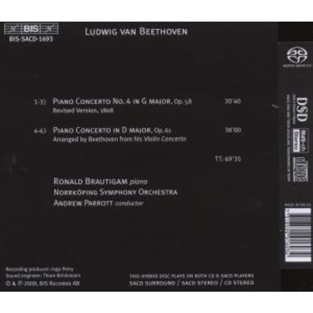 BIS Beethoven - Pno./Orch. 4+Vln