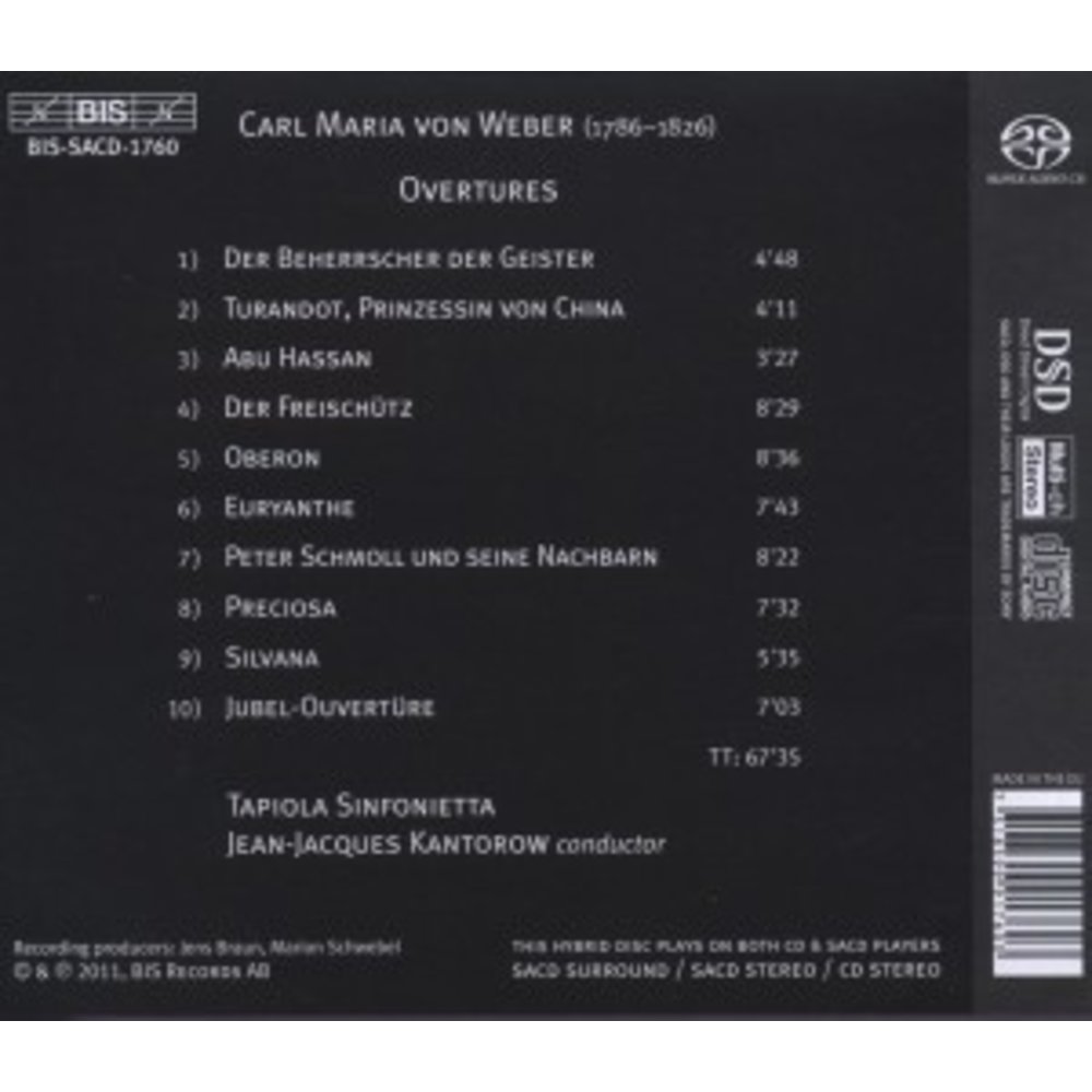 BIS Weber: Overtures