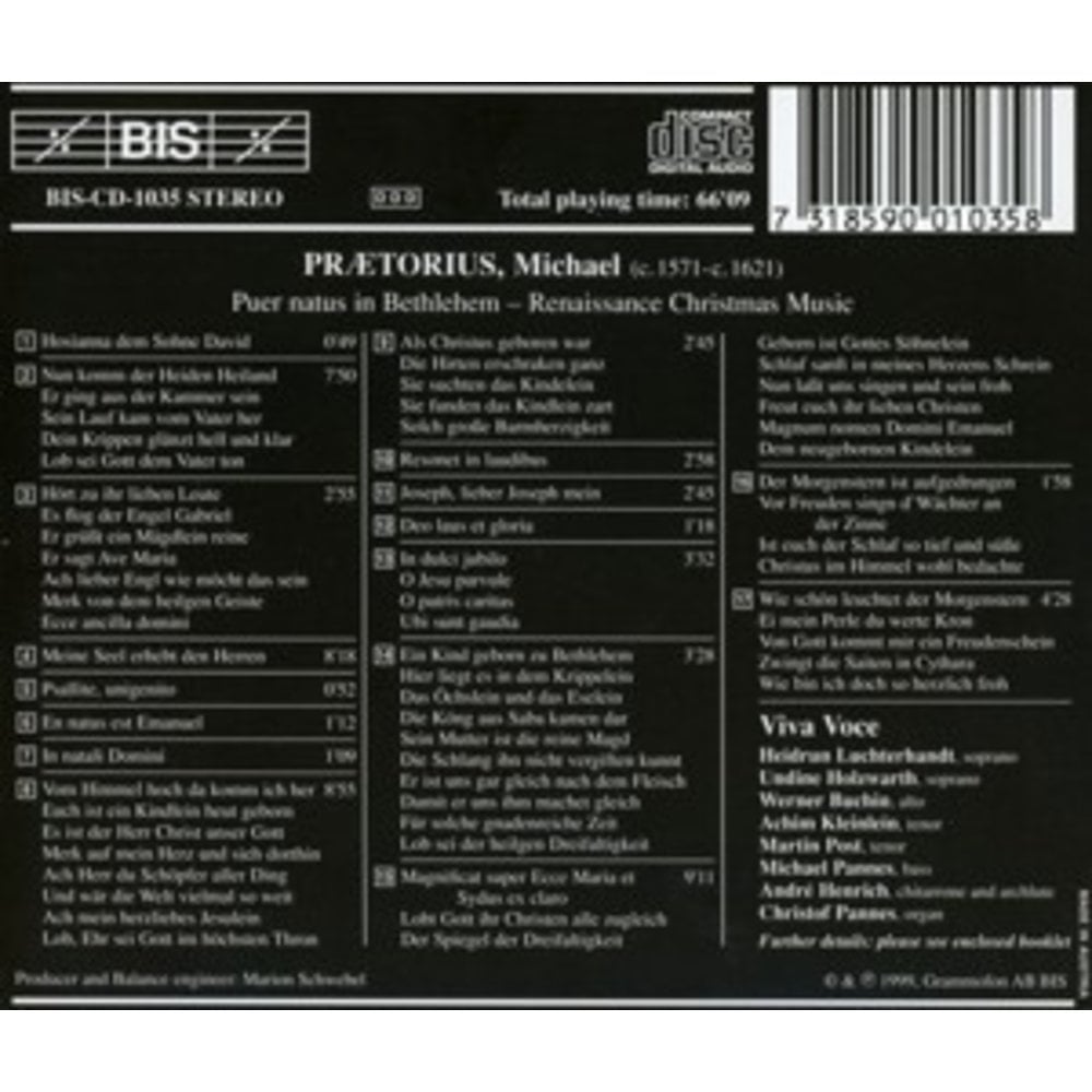 BIS Praetorius - Christmas