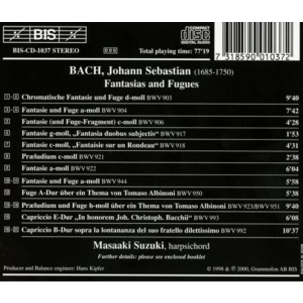 BIS Bach - Fant/Fugen