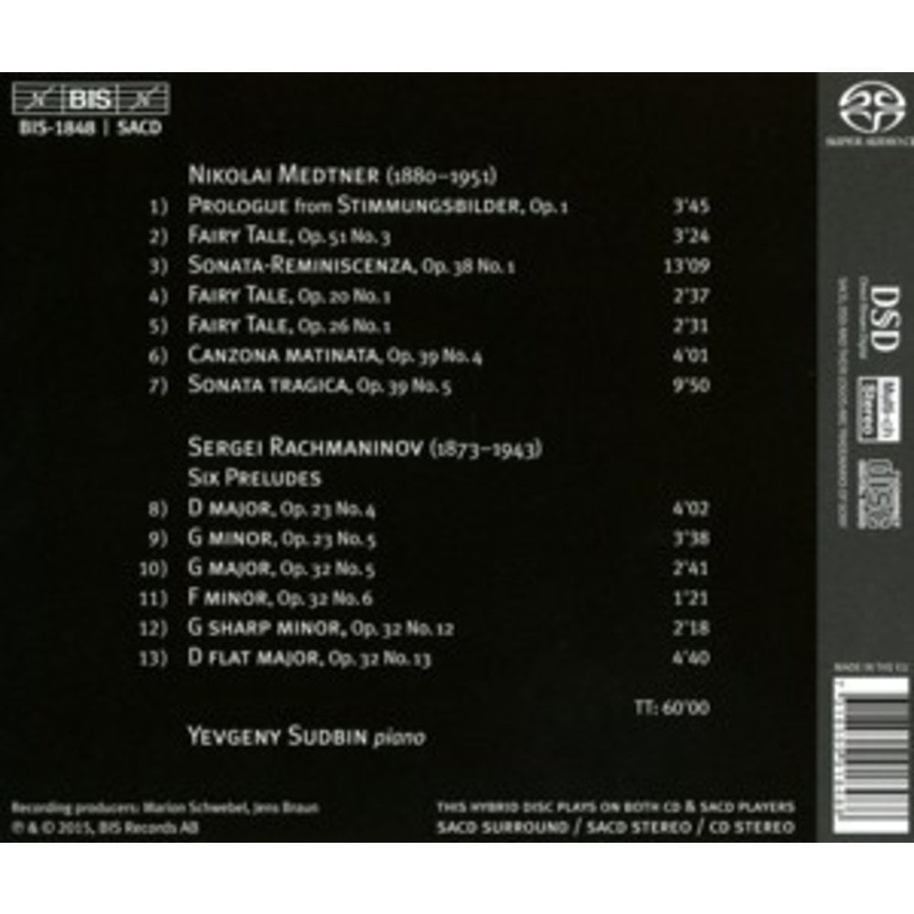 BIS Yevgeny Sudbin Plays Medtner & Rachmaninov