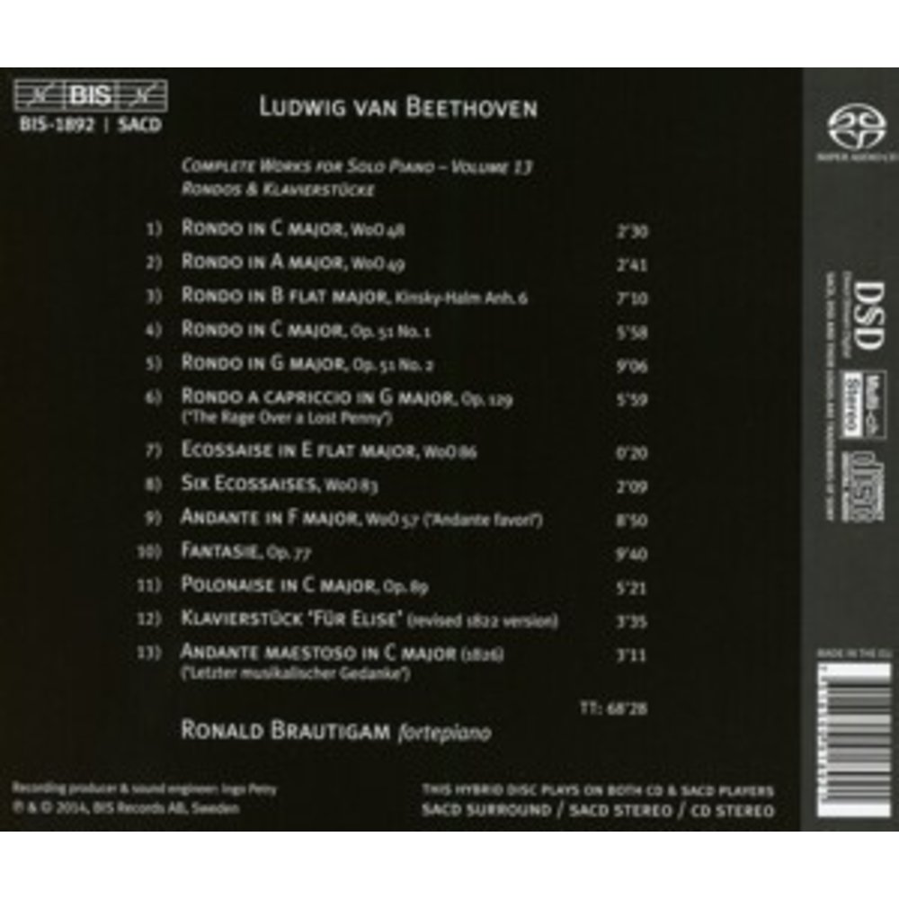 BIS Complete Works For Solo Piano, Volume 13