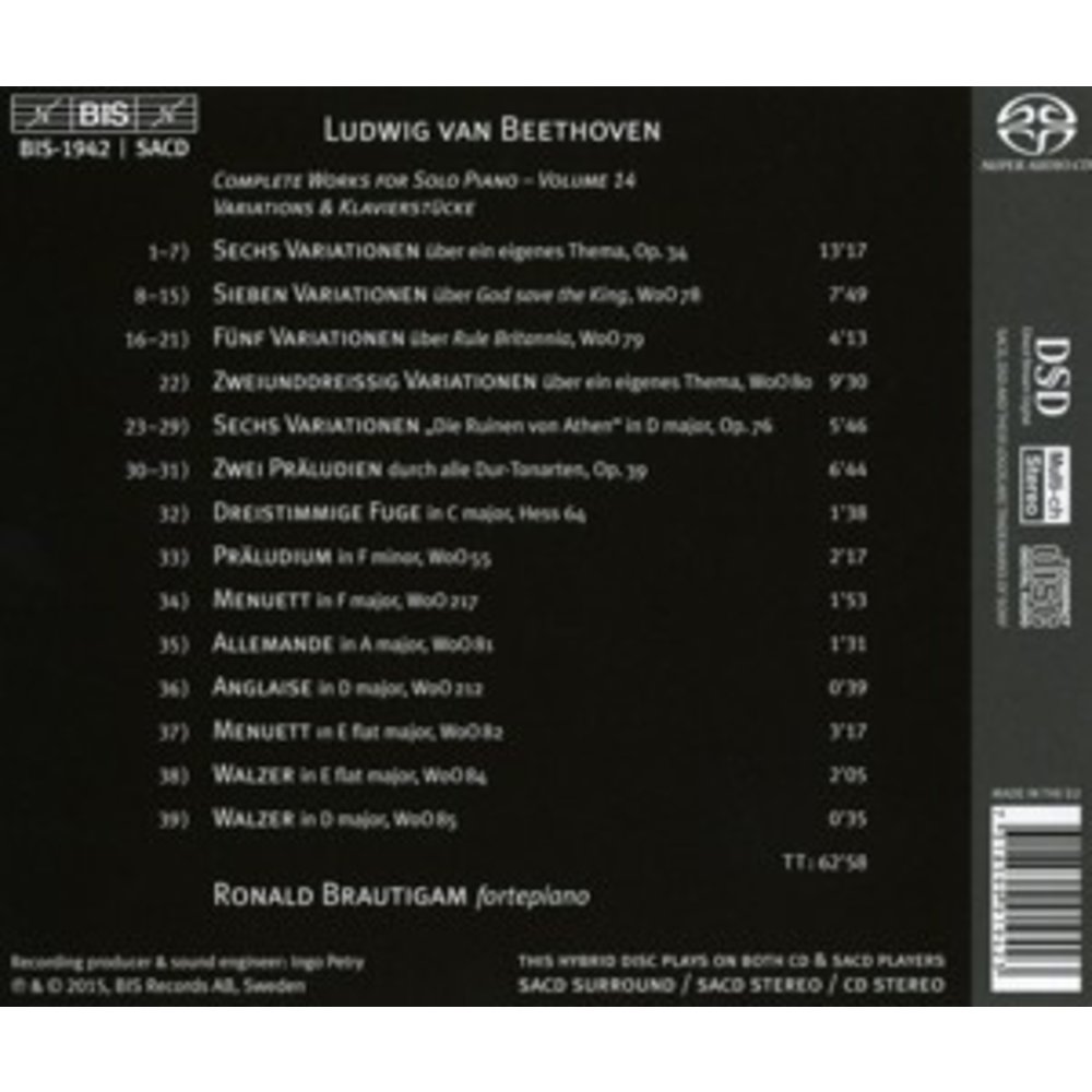 BIS Complete Works For Solo Piano Vol. 14