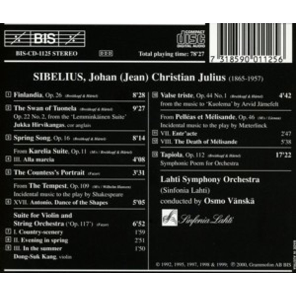 BIS Sibelius - Lahti - Vanska