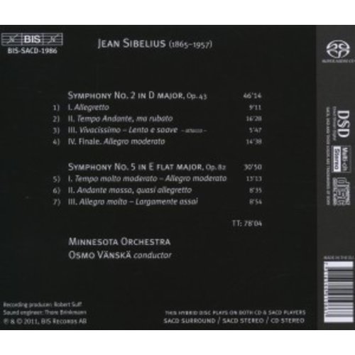 BIS Sibelius: Symphonies Nos 2 & 5