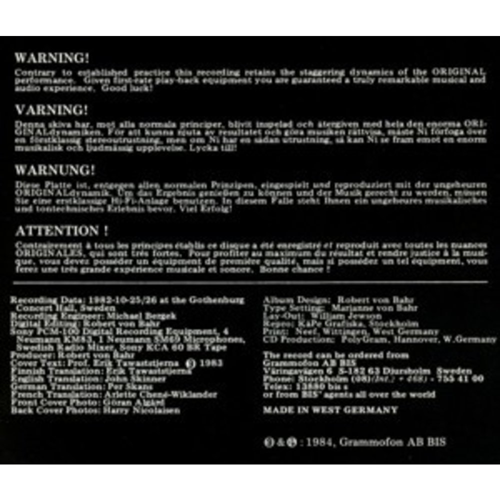 BIS Sibelius - (6) Symph. 5