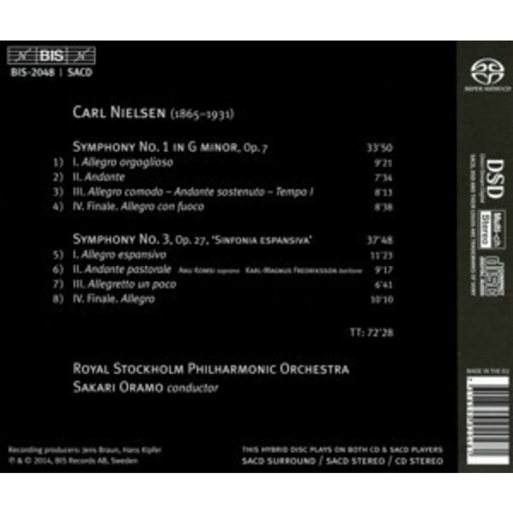 BIS Symphony No. 1 / Symphony No. 3 Sinfonia Espansiva